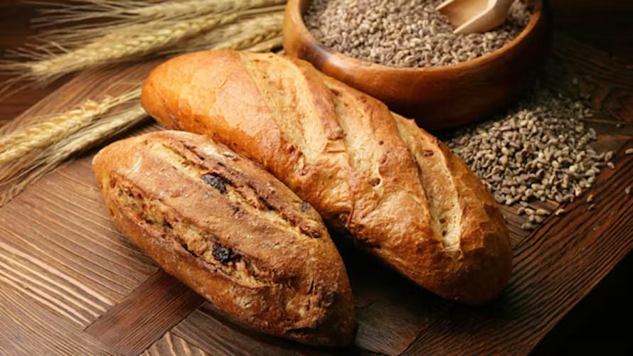 gluten free bread, next to a wheat bread